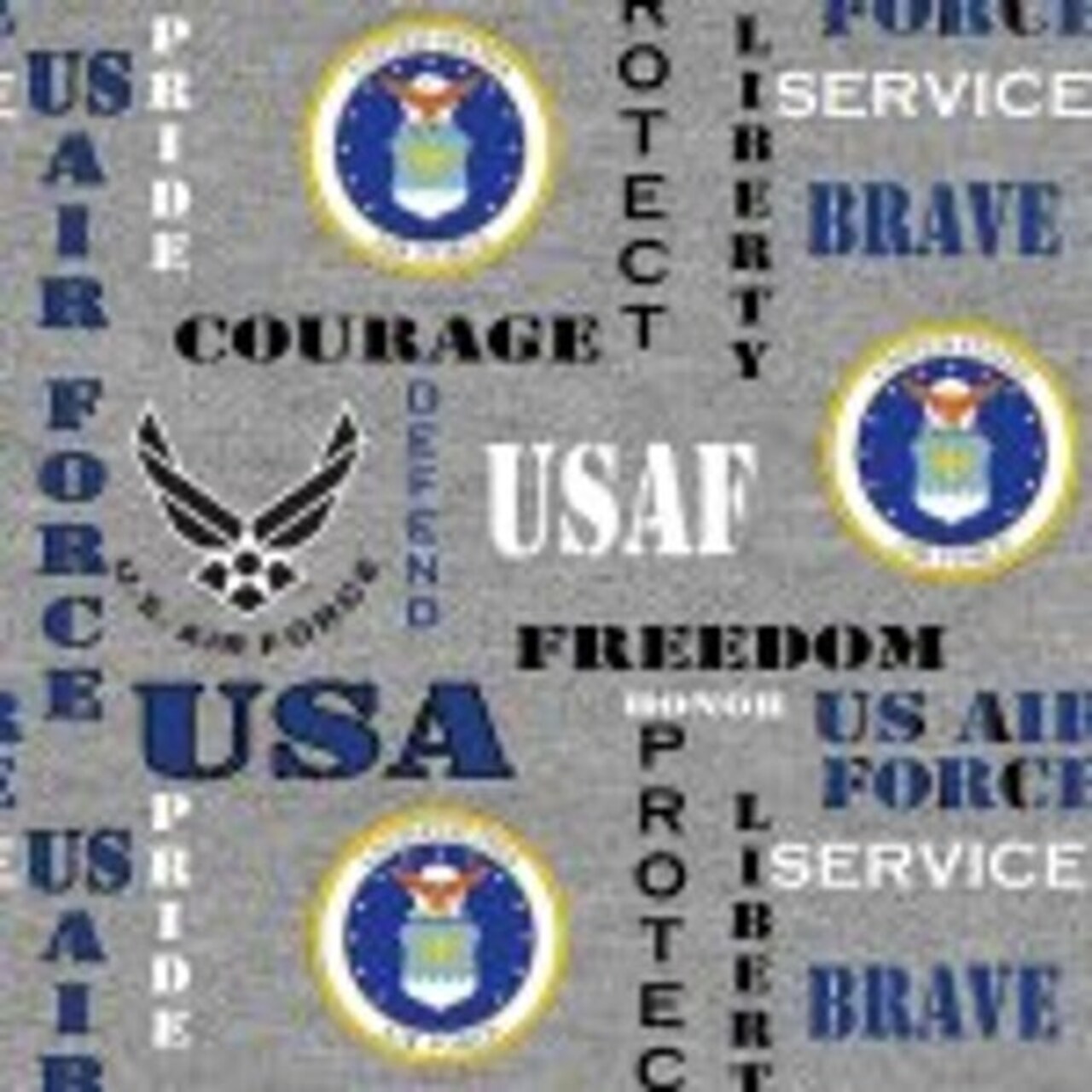 Sykel Enterprises U.S Air Force Heather Print Cotton Fabric by the Yard